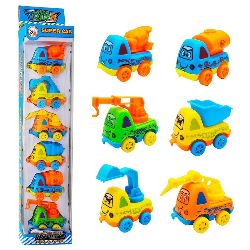 DAYOSHOP - Carro Camiòn Impulso Construcciòn Colecciòn Juguete X 6 Und