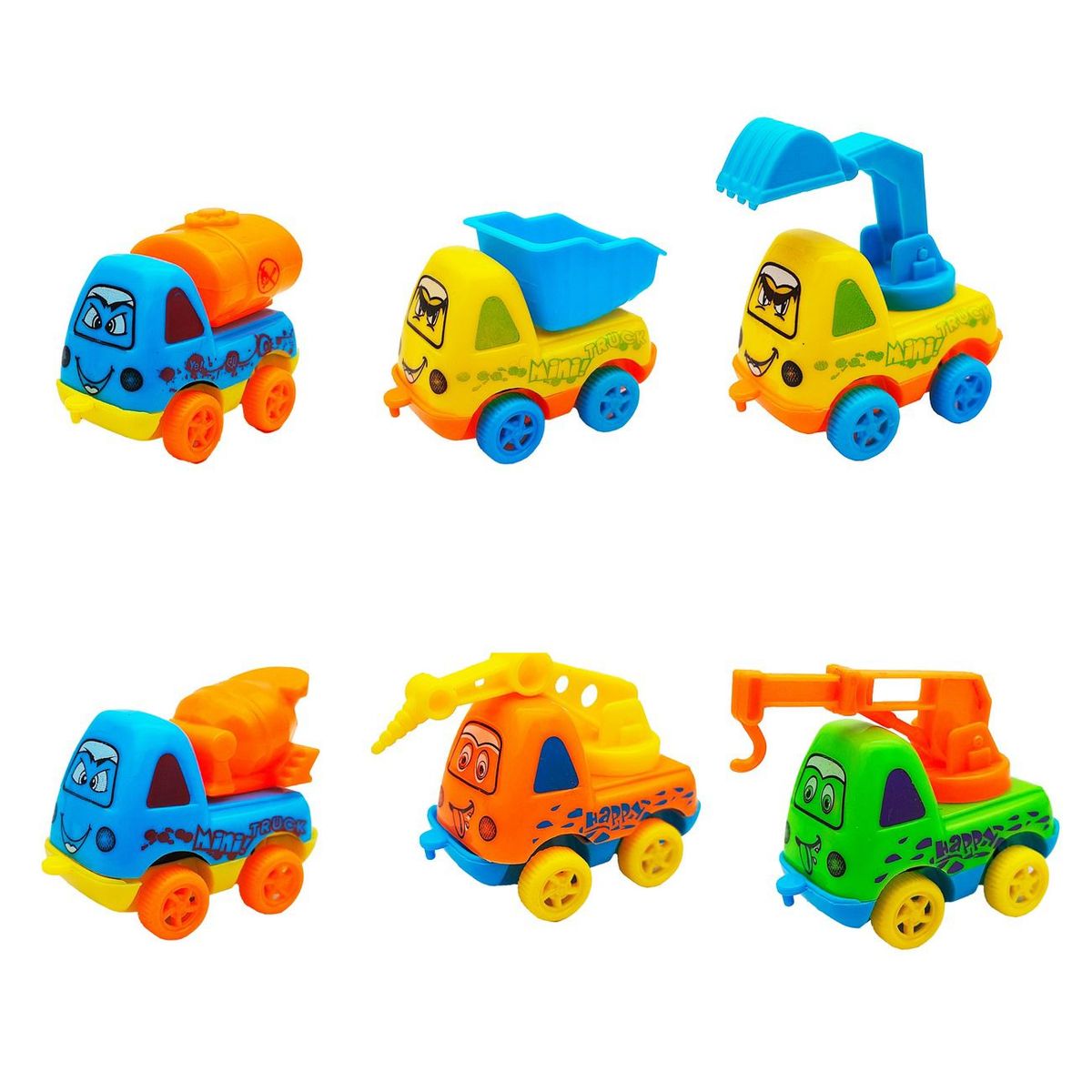 DAYOSHOP - Carro Camiòn Impulso Construcciòn Colecciòn Juguete X 6 Und