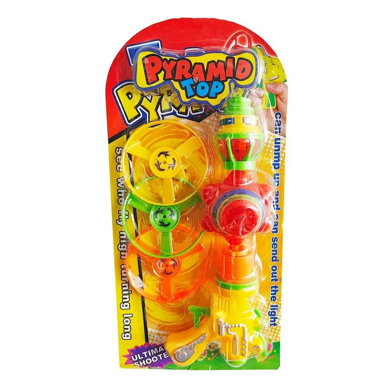DAYOSHOP - Trompo Pistola Lanzador Juguete Interactivo Niños Top Series