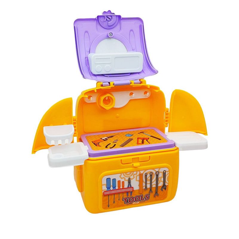 DAYOSHOP - Caja Mesa Herramientas Infantil Juego Set Interactiva 2 En 1