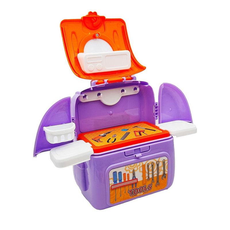 DAYOSHOP - Caja Mesa Herramientas Infantil Juego Set Interactiva 2 En 1