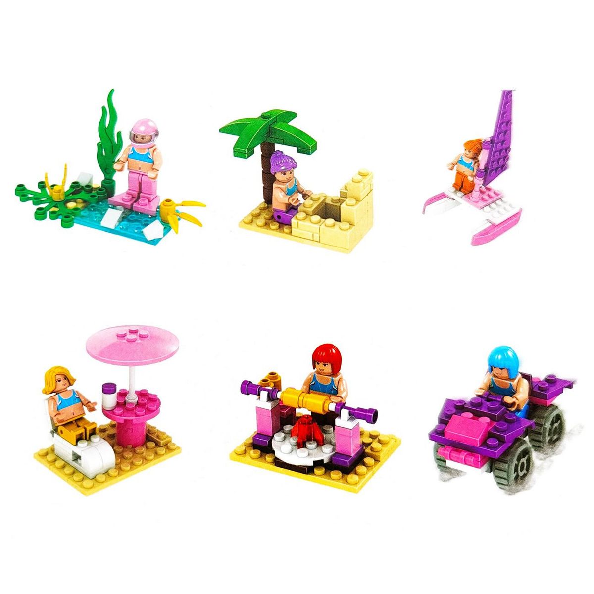 DAYOSHOP - Figura Armable Playa Mar Parque Personaje Juguete Didactico