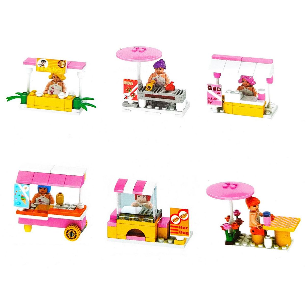 DAYOSHOP - Figura Armable Plaza Comida Snack Muñecas Juguete Didactico