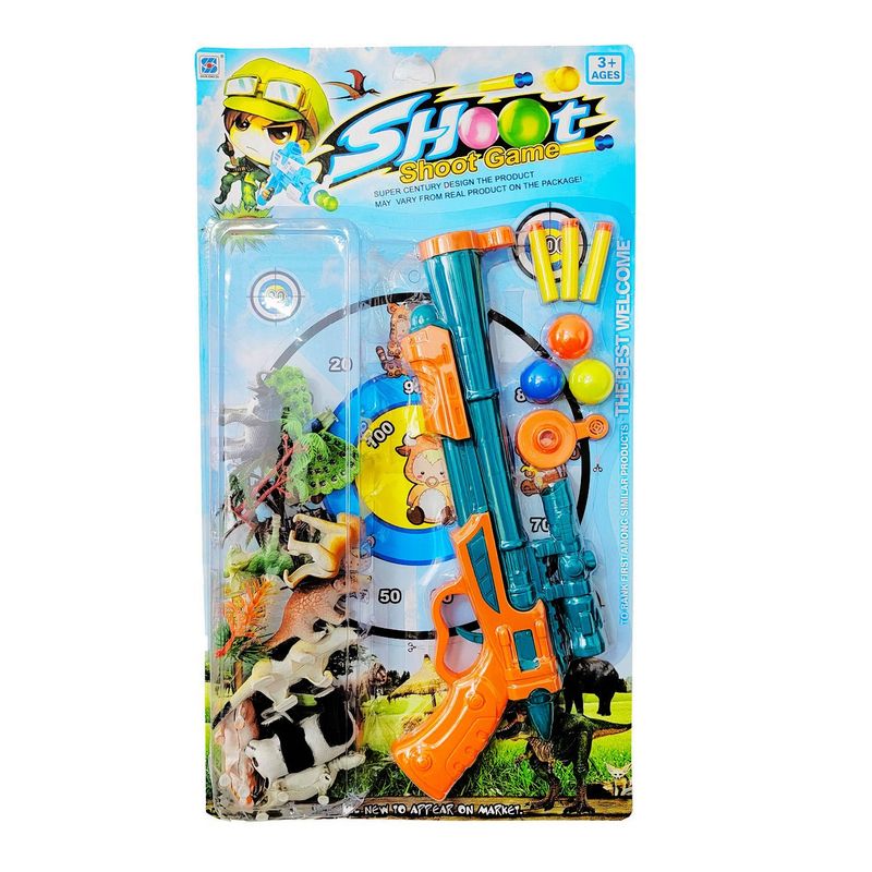 DAYOSHOP - Pistola Lanza Pelotas Dardo Cazador Safari Juguete Niños