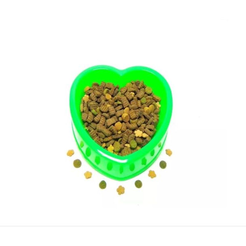 HALLY PET - Comedero Bebedero en forma de corazón plástico Verde.
