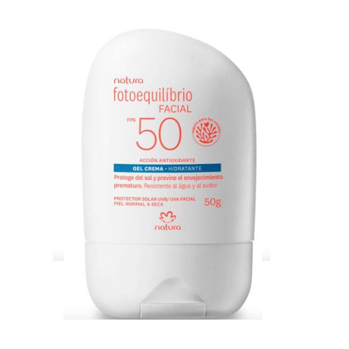 NATURA - Protector solar facial gel crema Hidratante FPS 50 Fotoequilibrio Natura