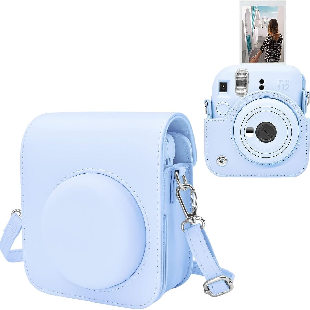 GENERICO - Estuche para Cámara Fujifilm Instax Mini 12 - Azul Pastel