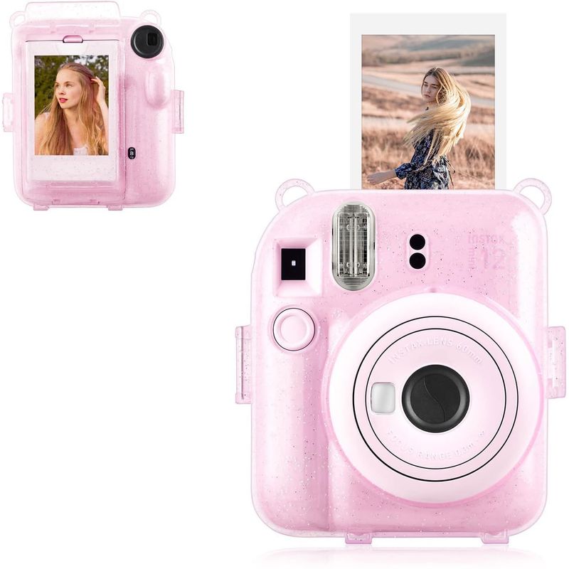 GENERICO - Protector para cámara instax mini 12 - Rosado Escarchado