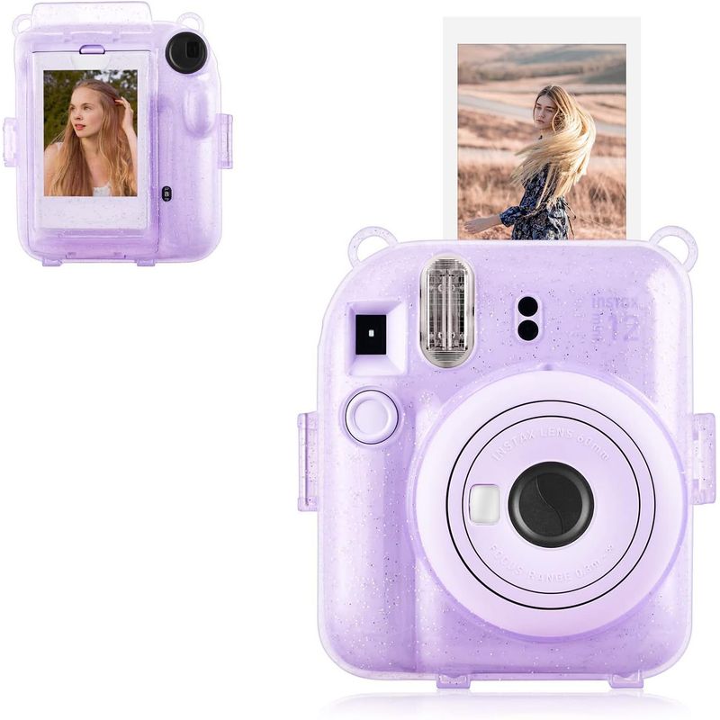 GENERICO - Protector para cámara instax mini 12 - Lila Escarchado