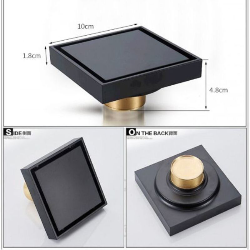 GENERICO - Rejilla Acero Negro 10 Cm Antirretorno Sistema Antiolor-Baño