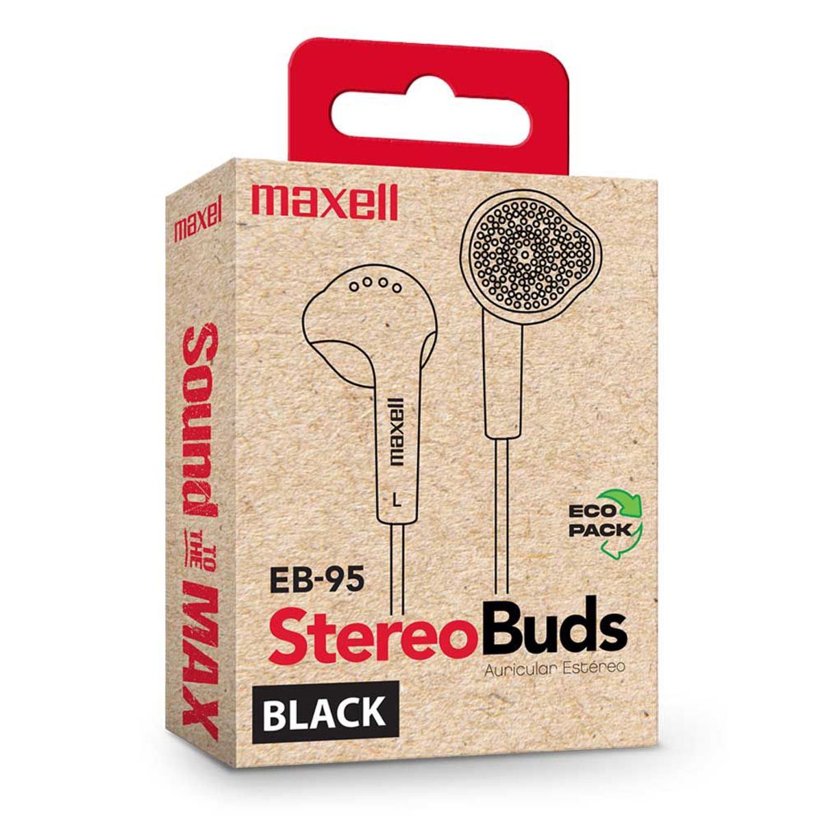 MAXELL - MAXELL AUDIFO EB95-MIC CMICROFONO BLK