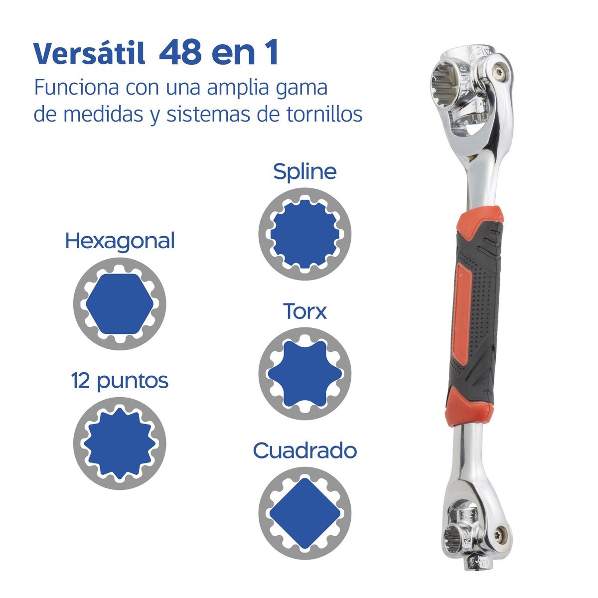 ENERGY PLUS - Llave universal 48 en 1 herramienta ajustable 360 grados