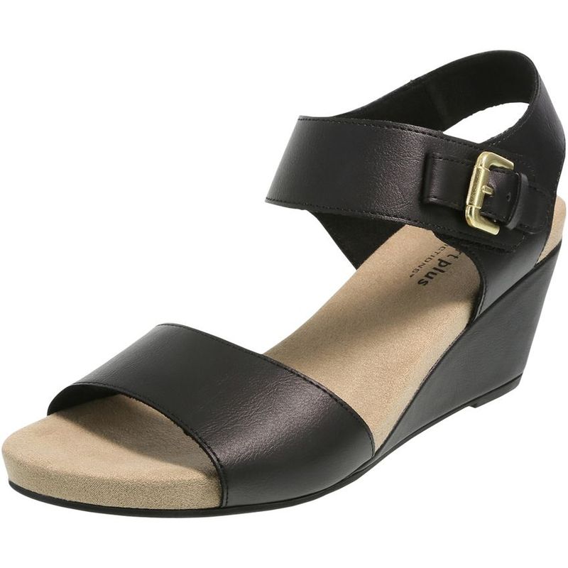 COMFORT PLUS - Sandalias de cuña velma para mujer comfort plus 191468 negro