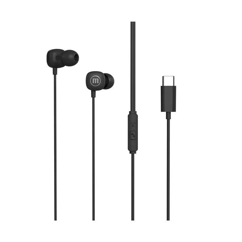 MAXELL - MAXELL AUDIFO SQUAREUSB-C IN EAR EARPHONES BLACK