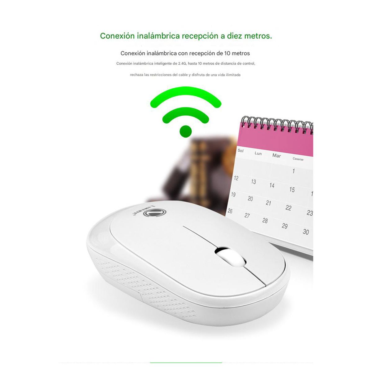 GENERICO - Mouse inalámbrico de 24G ultrafino portátil incluye pila Blanco