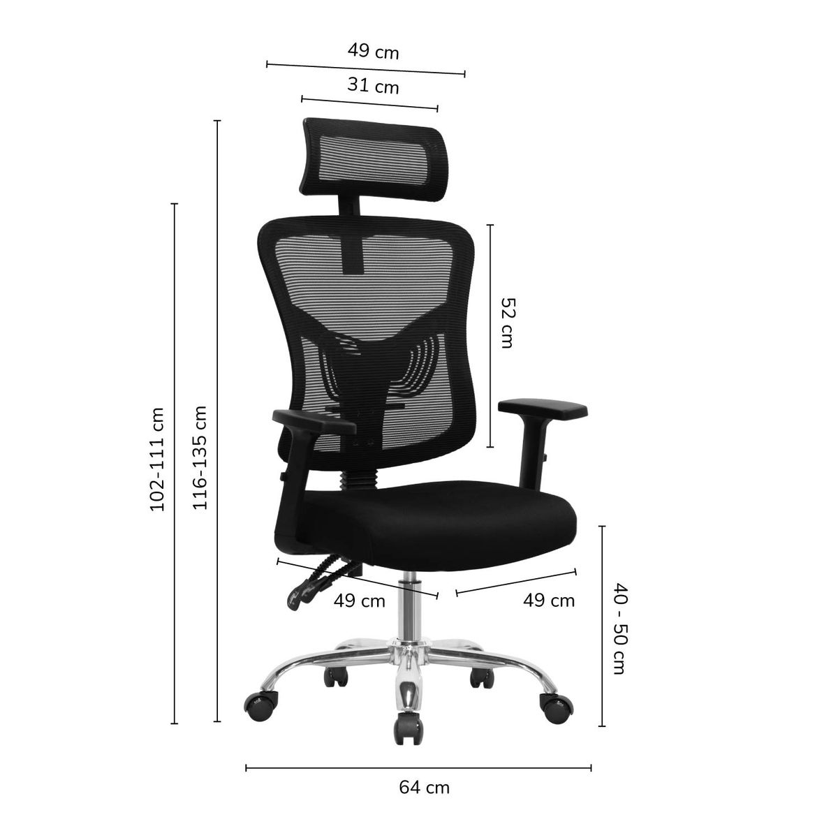 ERGONOMUS - Silla Presidente Ankara Base Cromada