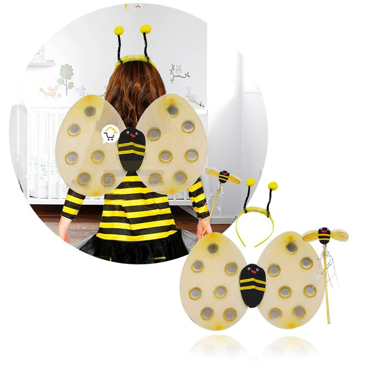 COMPRALOENCASA COM - Disfraz Abeja Alas Diadema Varita Niñas Halloween OD577AB