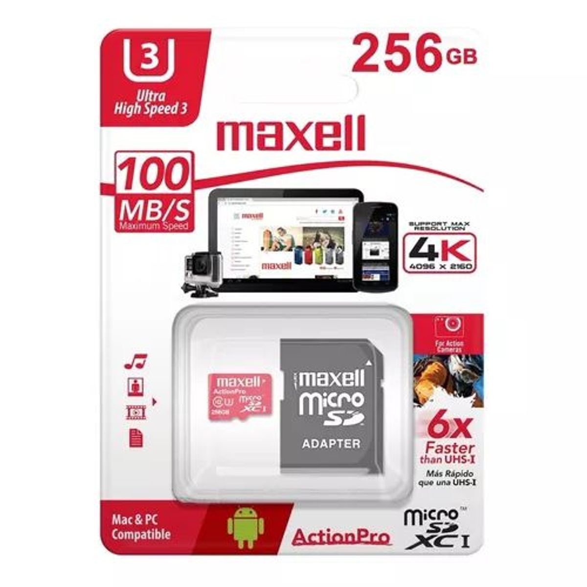 MAXELL - MAXELL MEMORIA MCSD 256GB ACTION PRO CLASS 10