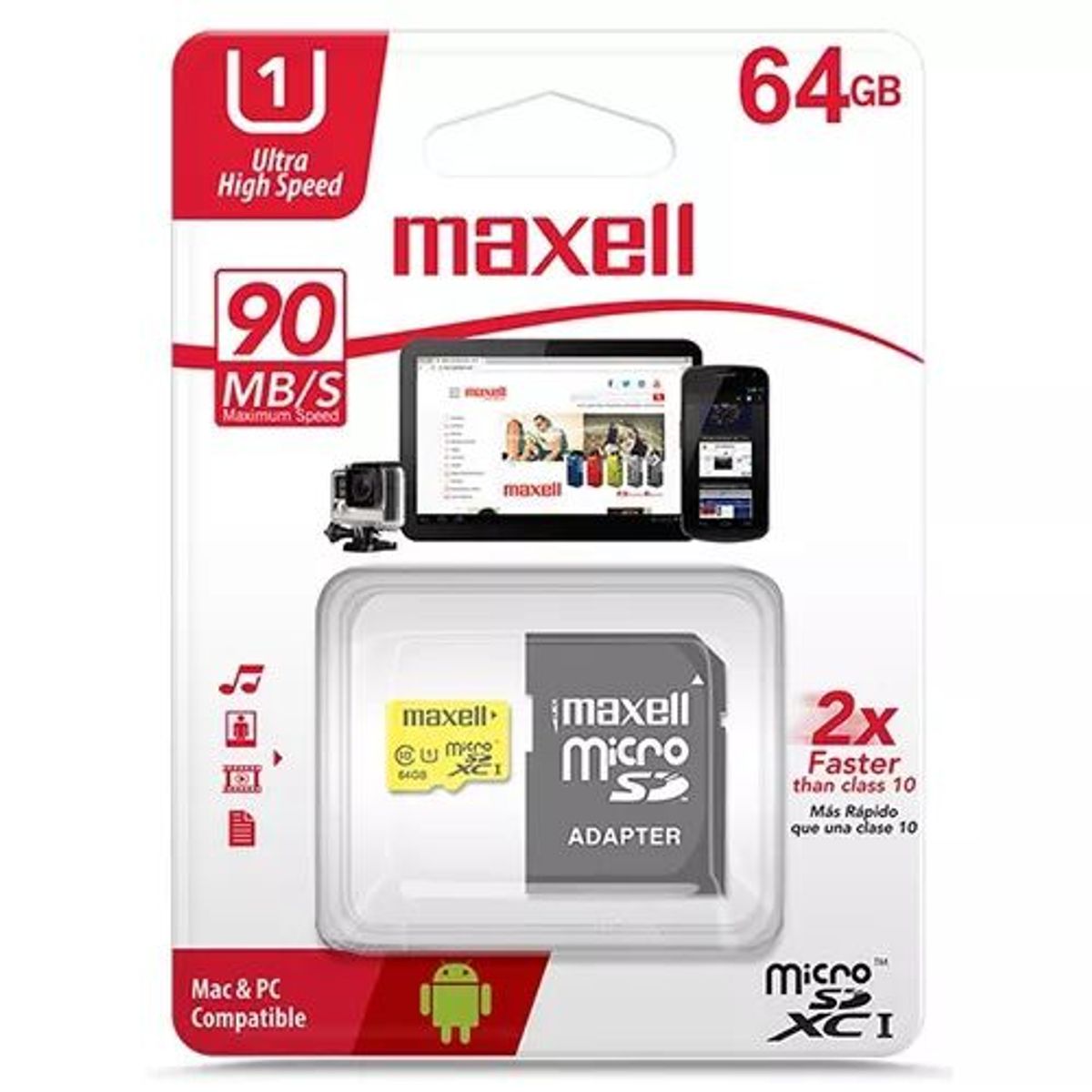 MAXELL - MAXELL MEMORIA MICRO SDXC 64GB CLASE 10