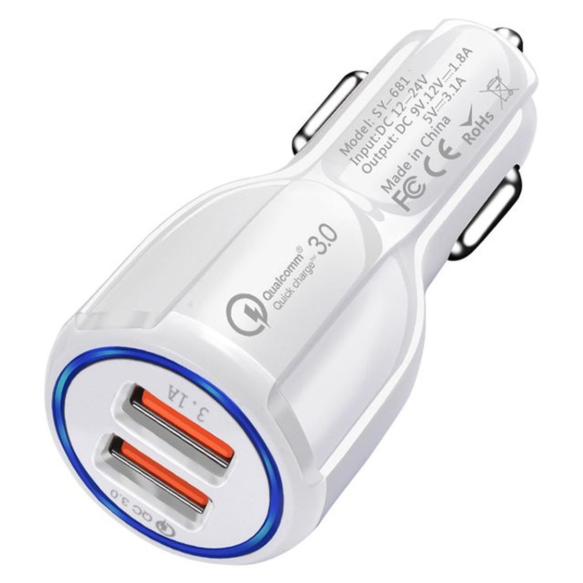 GENERICO - Cargador turbo 33W 3.0 para carro conector 6A