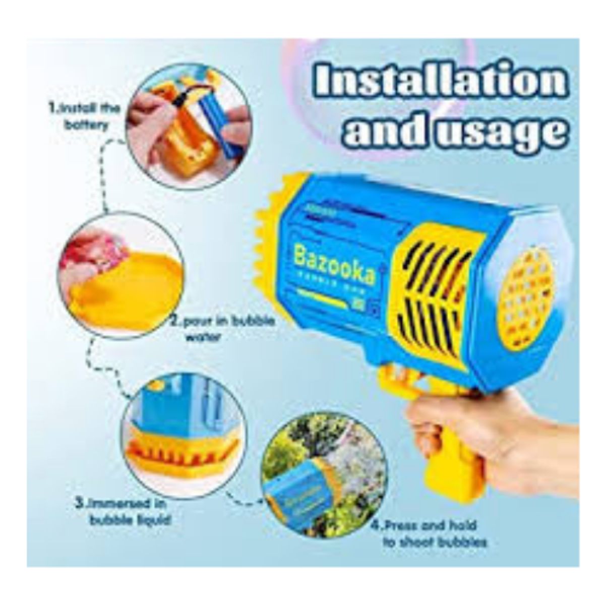 GENERICO - Pistola Grande de Burbujas Rocket