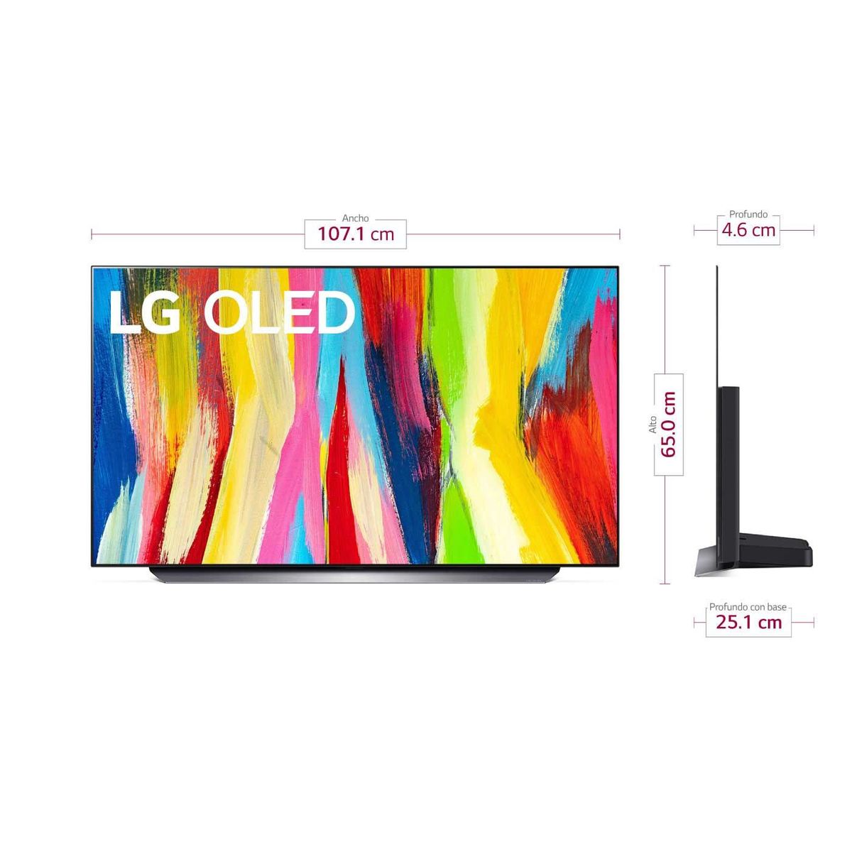 LG - Televisor 48" Lg OLED48C2PSA Smart TV 4K UHD Bluetooth