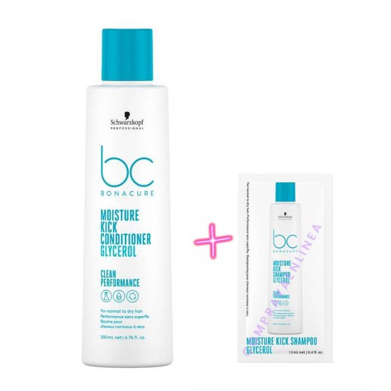 SCHWARZKOPF - Acondicionador Bonacure Moisture Kick Hidratación 200 ml