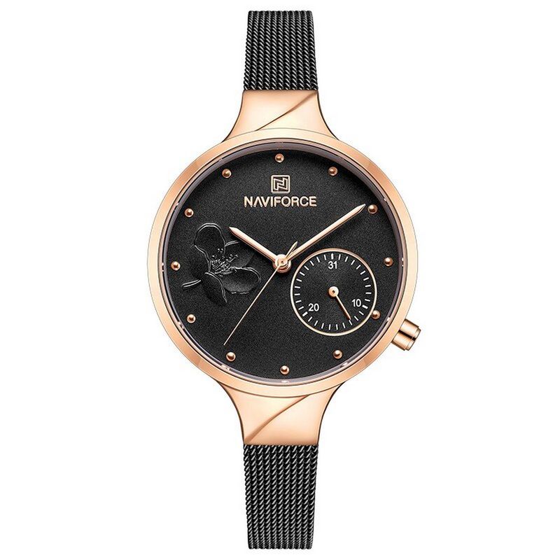 NAVIFORCE - Reloj Naviforce Nf 5001 Mujer Flower Casual Acero + Estuche