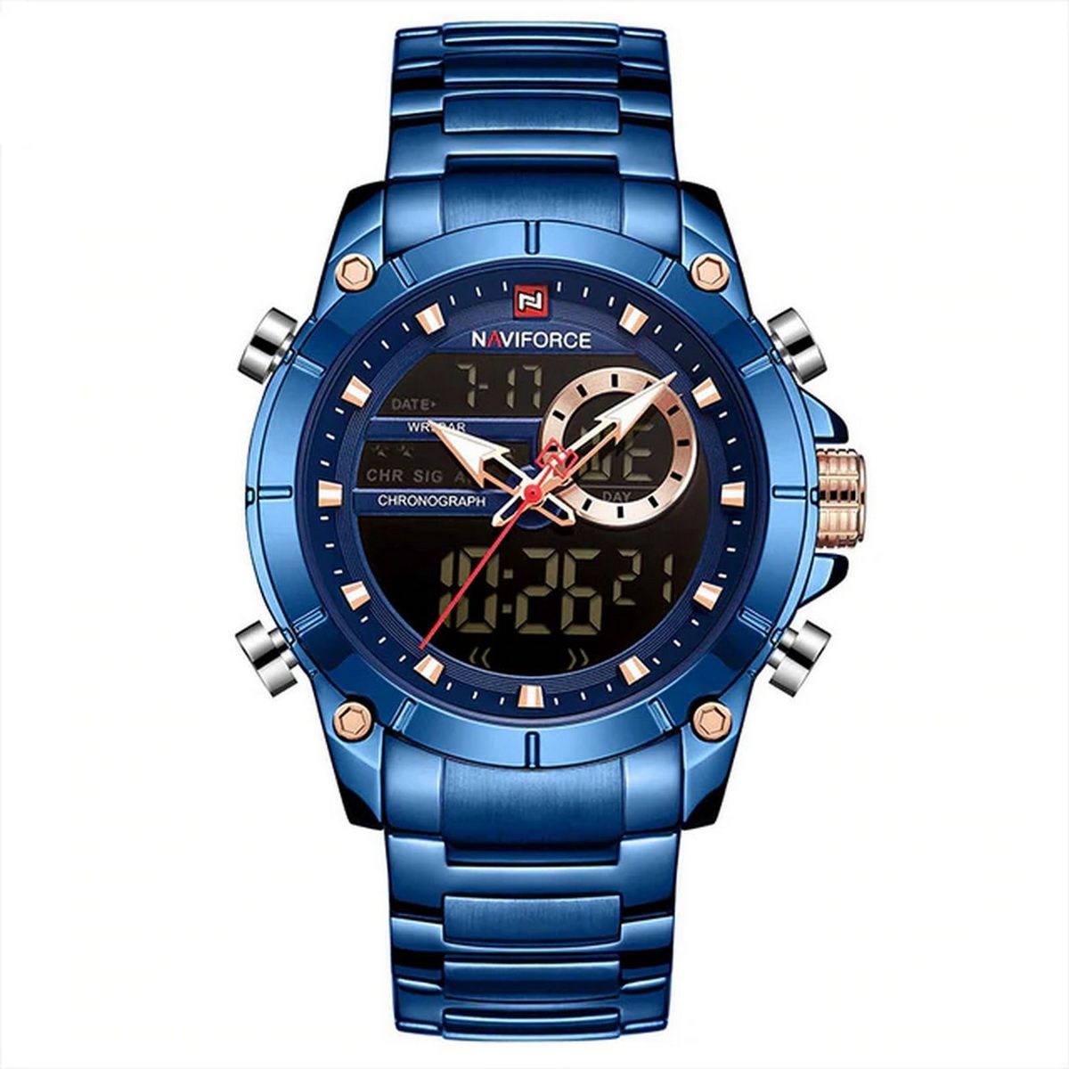NAVIFORCE - Reloj Naviforce Nf 9163 Hombre Master Acero Inox + Estuche