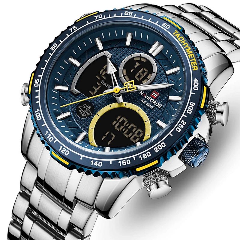 NAVIFORCE - Reloj Naviforce 9182 Acero Hombre Acero Casual + Estuche