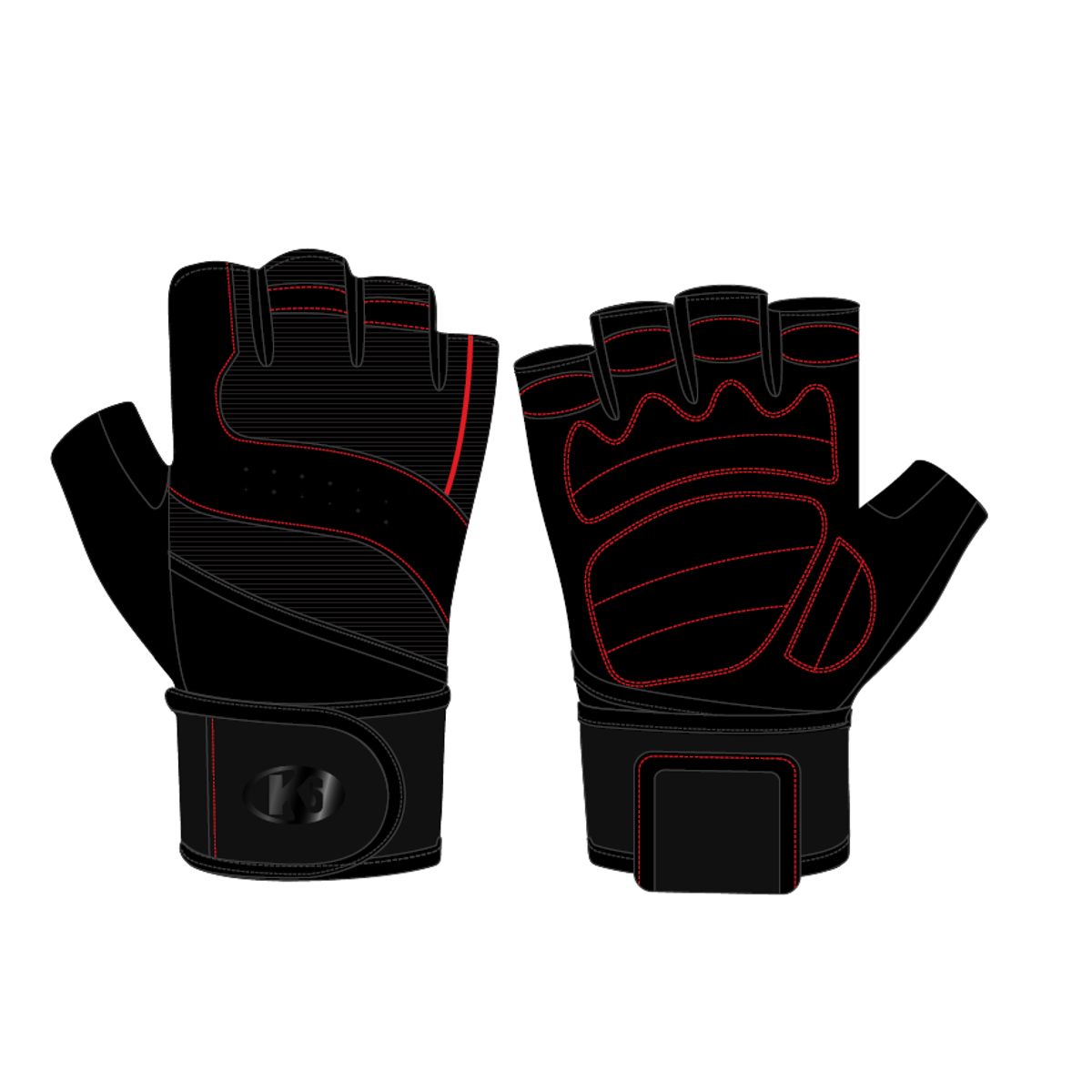 K6 - Guantes Para Gimnasio Doble Muñequera Ice Border III K6
