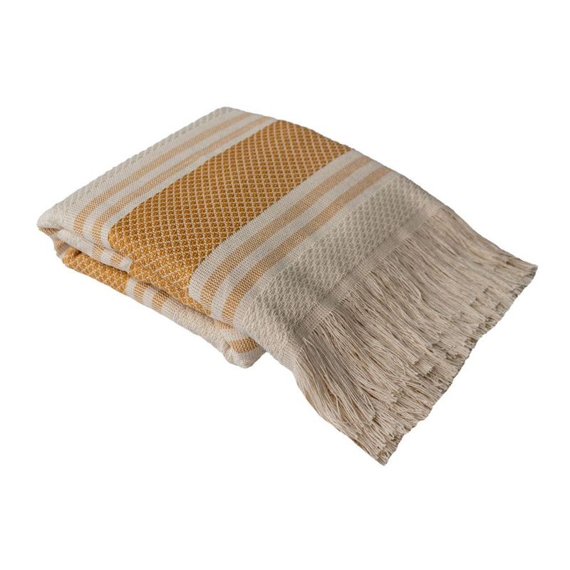 FATELARES - Manta Throw Galicia Crema Mostaza 130x180cm Fatelares
