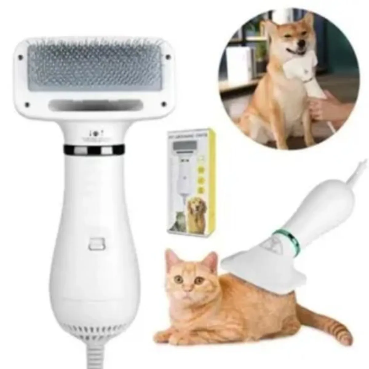 GENERICO - Secador De Pelo Peine Para Mascotas 2 En 1 Portátil.