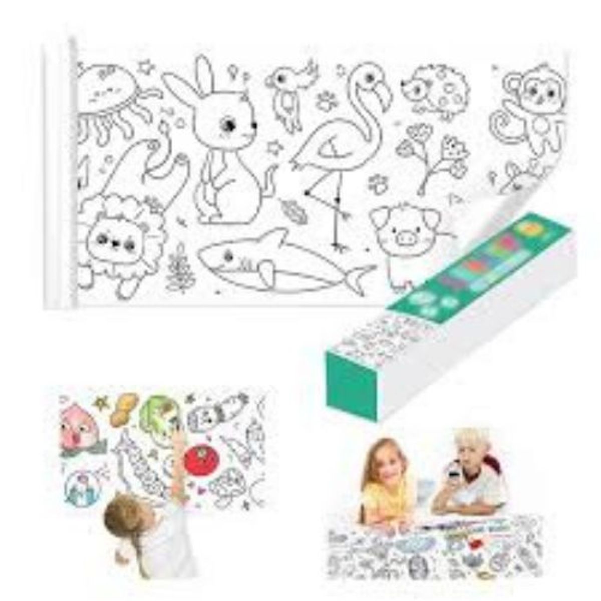 GENERICO - Rollo de Papel de 3 Metros para Colorear.