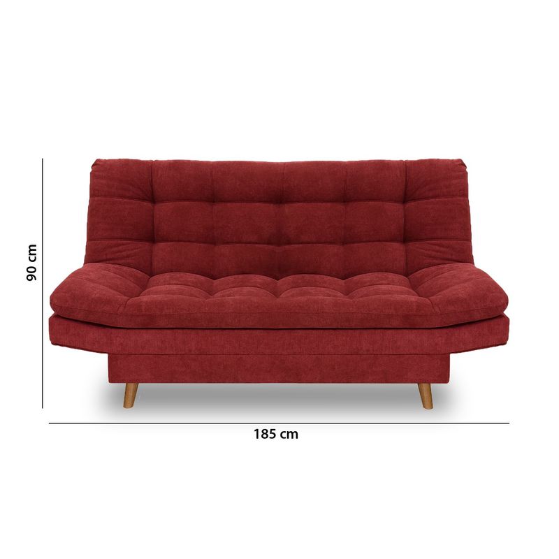INDUSTRIAL BASESTILOS - Sofa Cama Moltochic lino rojo patas de metal