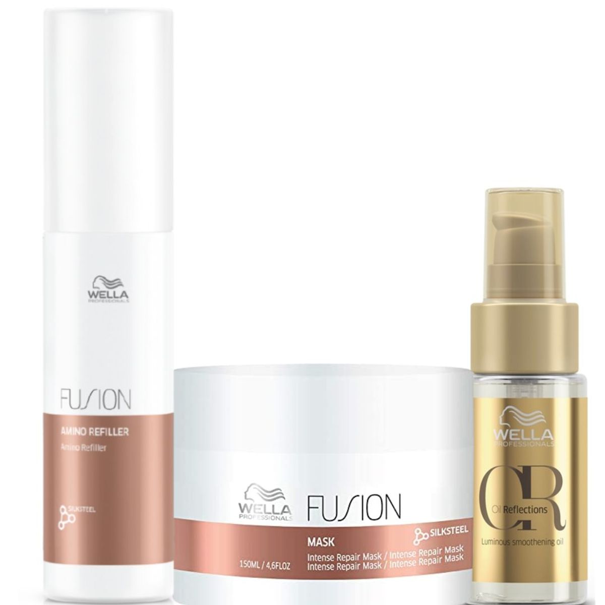 WELLA - Kit Wella Fusion Amino Refiller + Mascarilla + Oleo oil reflections