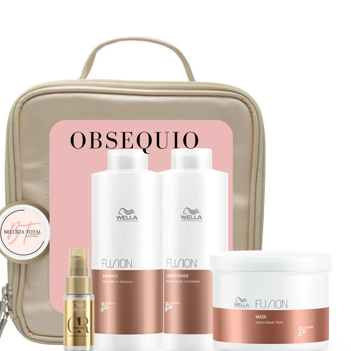 WELLA - Kit Wella Fusion Shampoo Litro + Acondicioandor + Mascarilla + Oleo