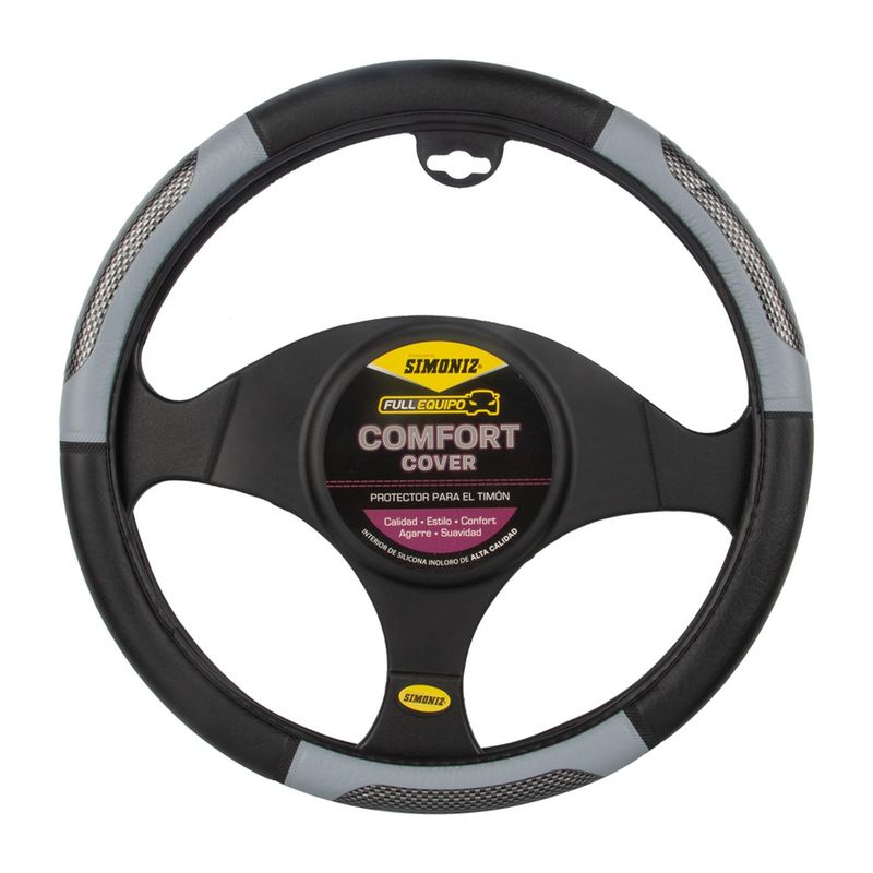 SIMONIZ - Forro Timón SIMONIZ Full Equipo Negro con Apliques Gris Azulado