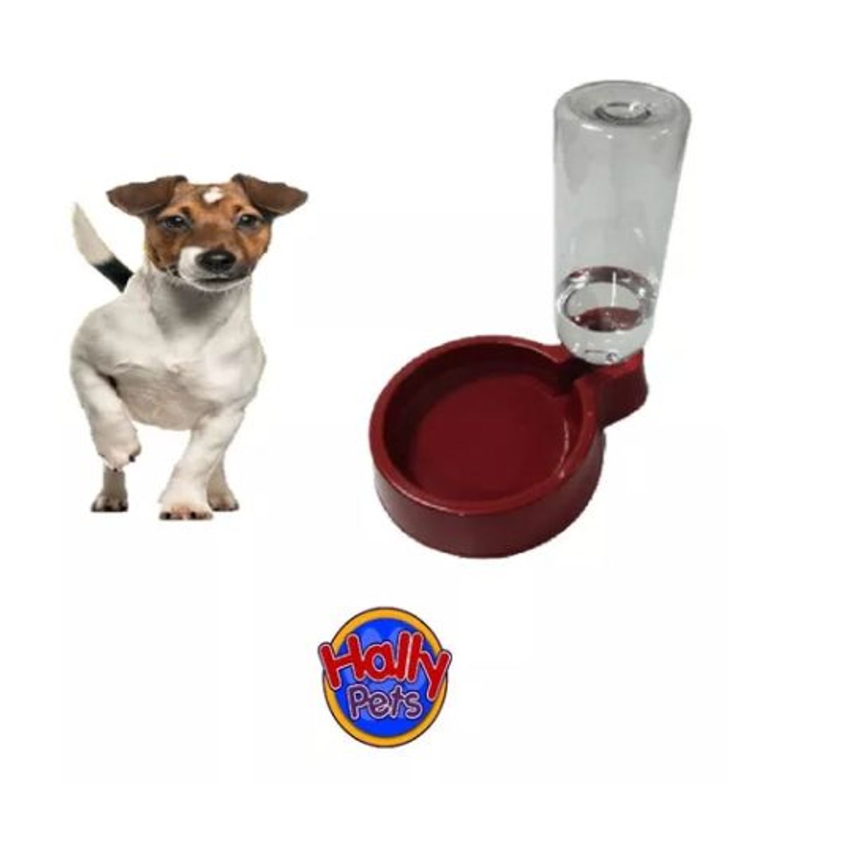 HALLY PET - Bebedero Dosificador De Agua Botella Perro Y Gato Rojo.