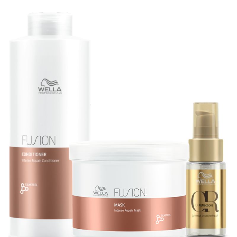 WELLA - Kit Wella Fusion Acondicionador Litro  Mascarilla  Oleo