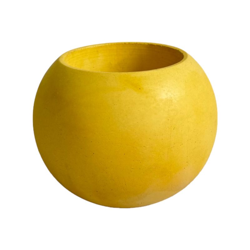 DE CONCRETO MATERAS Y DISEÑO - Matera Luna Mini de Cemento 7x5.5 cm Amarillo