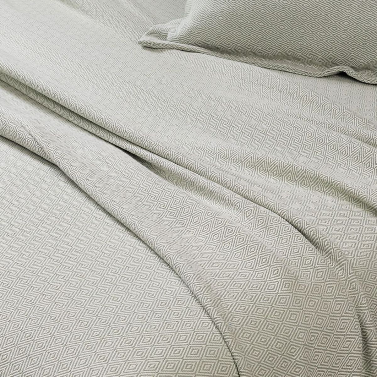 FATELARES - Cubrelecho Extradoble/Queen Azteca Crema Verde 260x250cm Fatelares