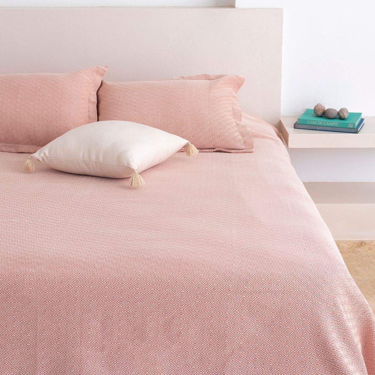 FATELARES - Cubrelecho Sencillo Azteca Crema Terracota 200x250cm Fatelares