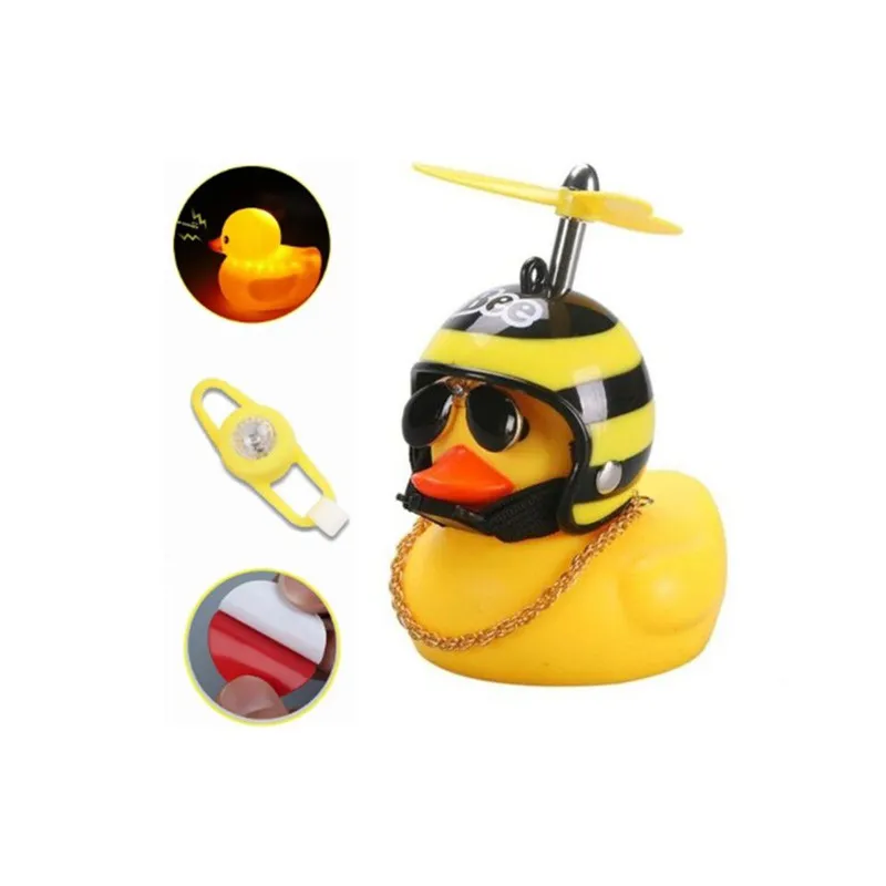 GENERICO - Pato Patico para Bicicleta o Moto en Goma con LED Decorativo