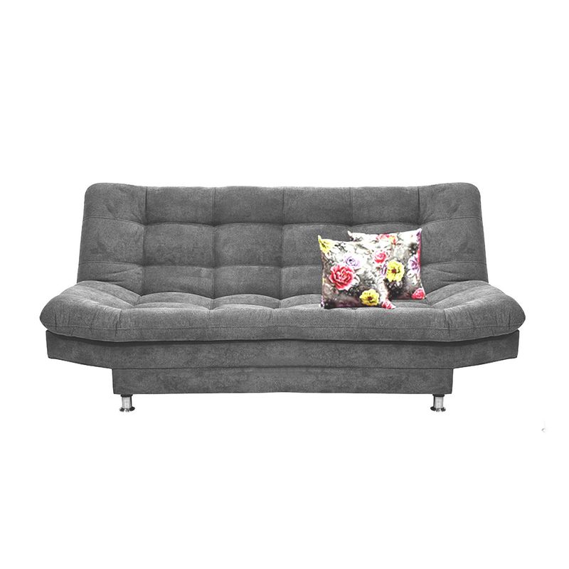 INDUSTRIAL BASESTILOS - Sofá Cama Moltochic Lino Grafito  cojines patas metálicas