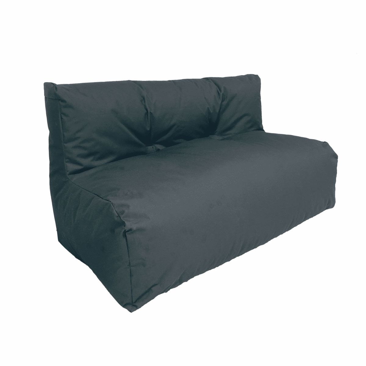 ESTILO RELAX - Sofa Puff En Cuerotex 2 Puestos - Negro.