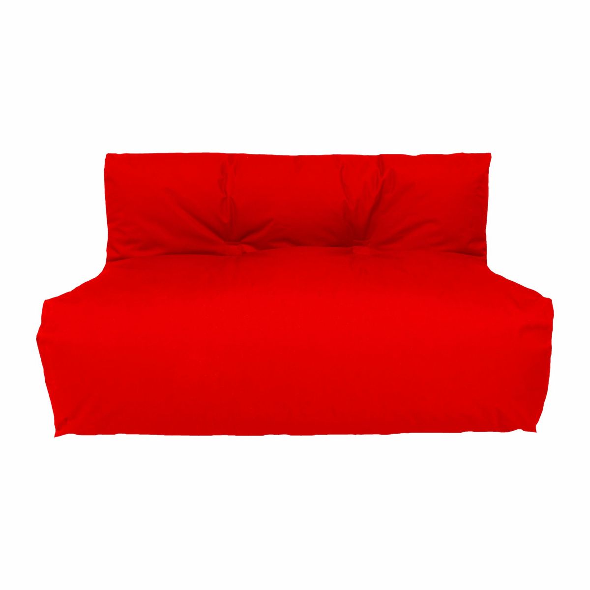 ESTILO RELAX - Sofa Puff En Cuerotex 2 Puestos - Rojo.