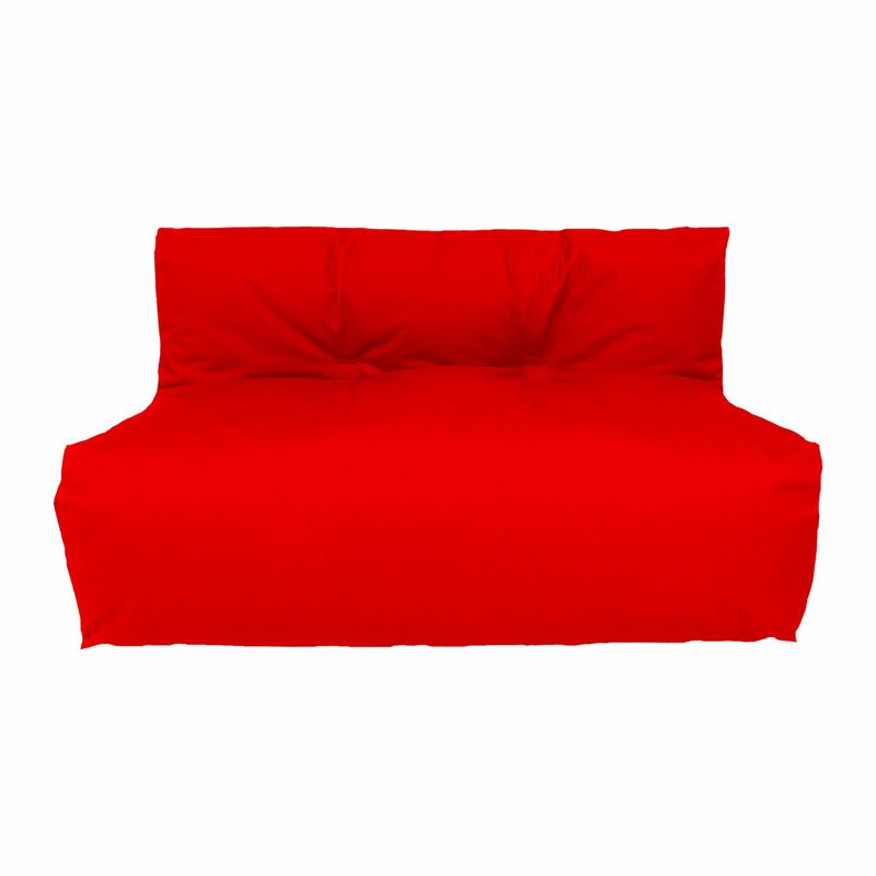 ESTILO RELAX - Sofa Puff En Cuerotex 2 Puestos - Rojo.