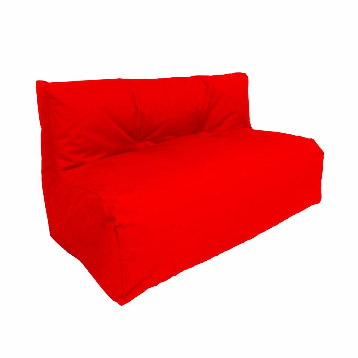 ESTILO RELAX - Sofa Puff En Cuerotex 2 Puestos - Rojo.