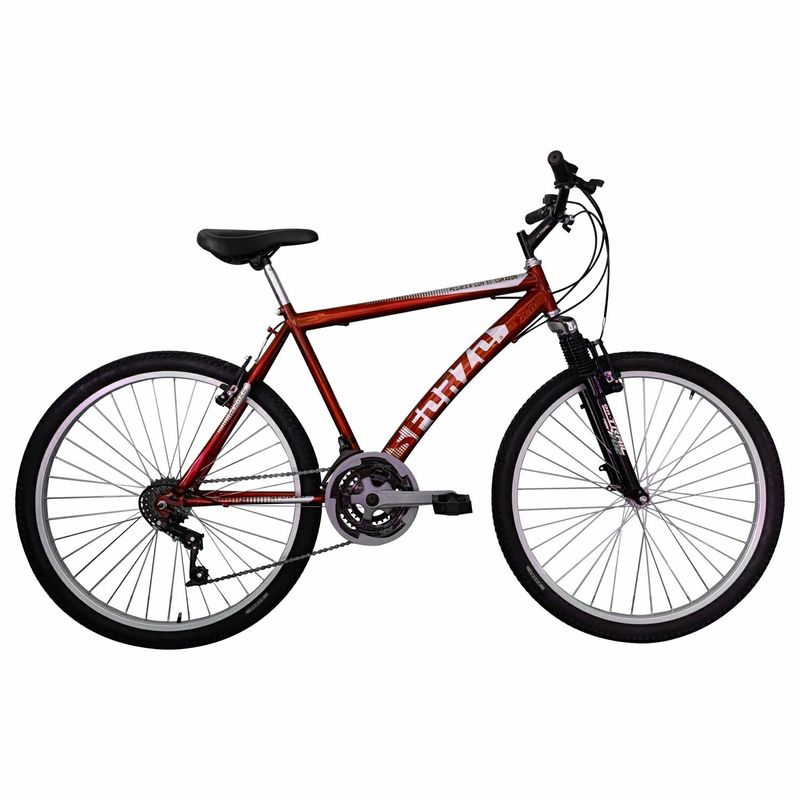 SFORZO - Bicicleta Rin 26 En Aluminio 18 Cambios Suspensión Roja